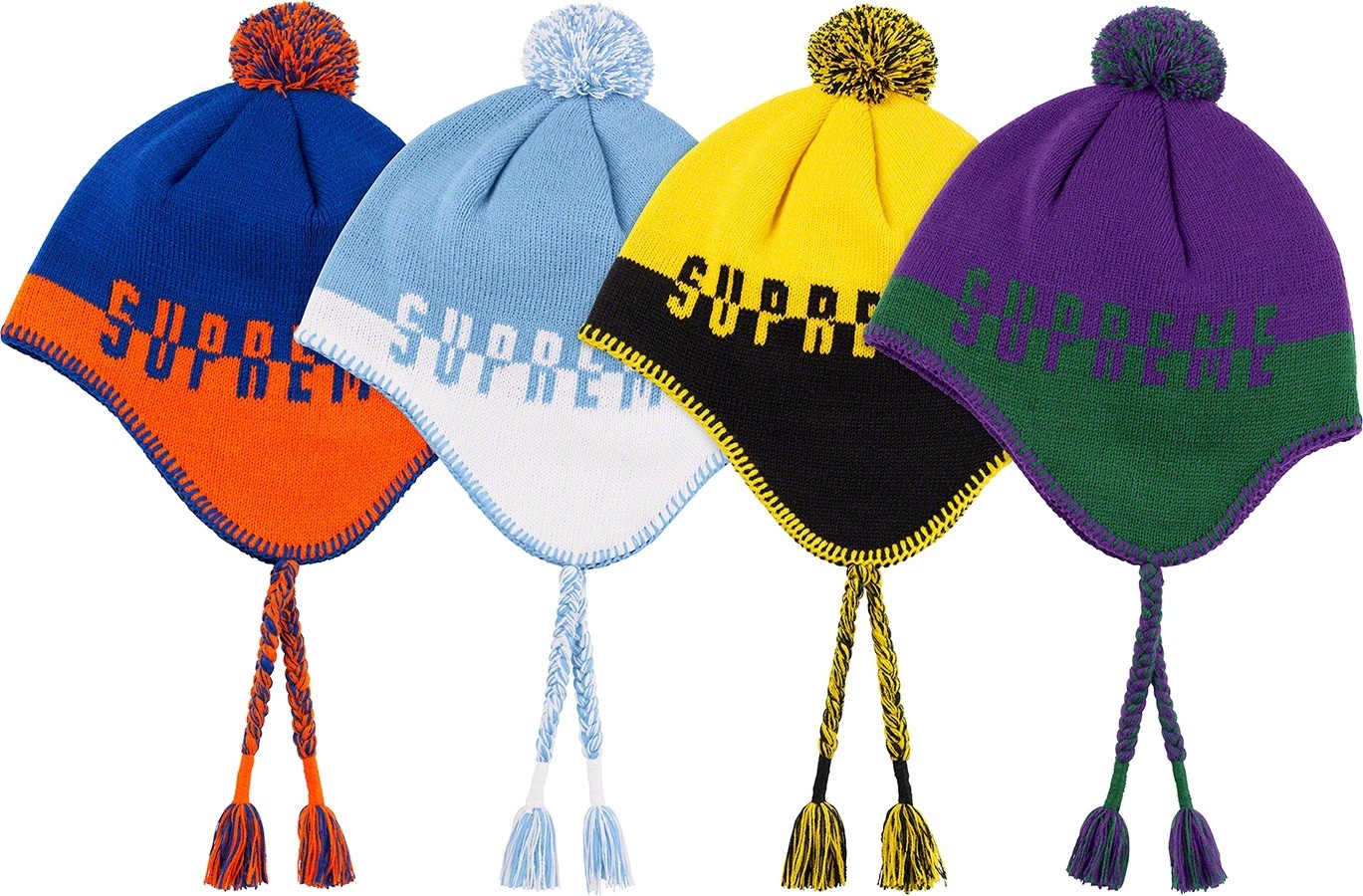 Split Logo Earflap Beanie